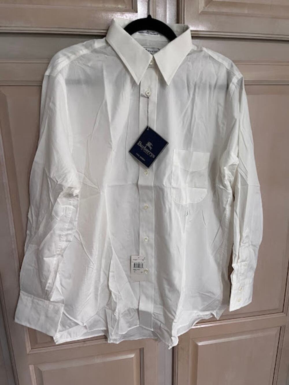 VTG NWT Burberrys Shirt Mens Button Down Dress White 16x33